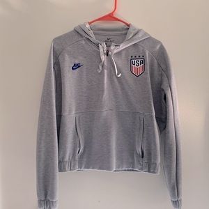 US Soccer WNT Crop Top QuarterZip with Hood!